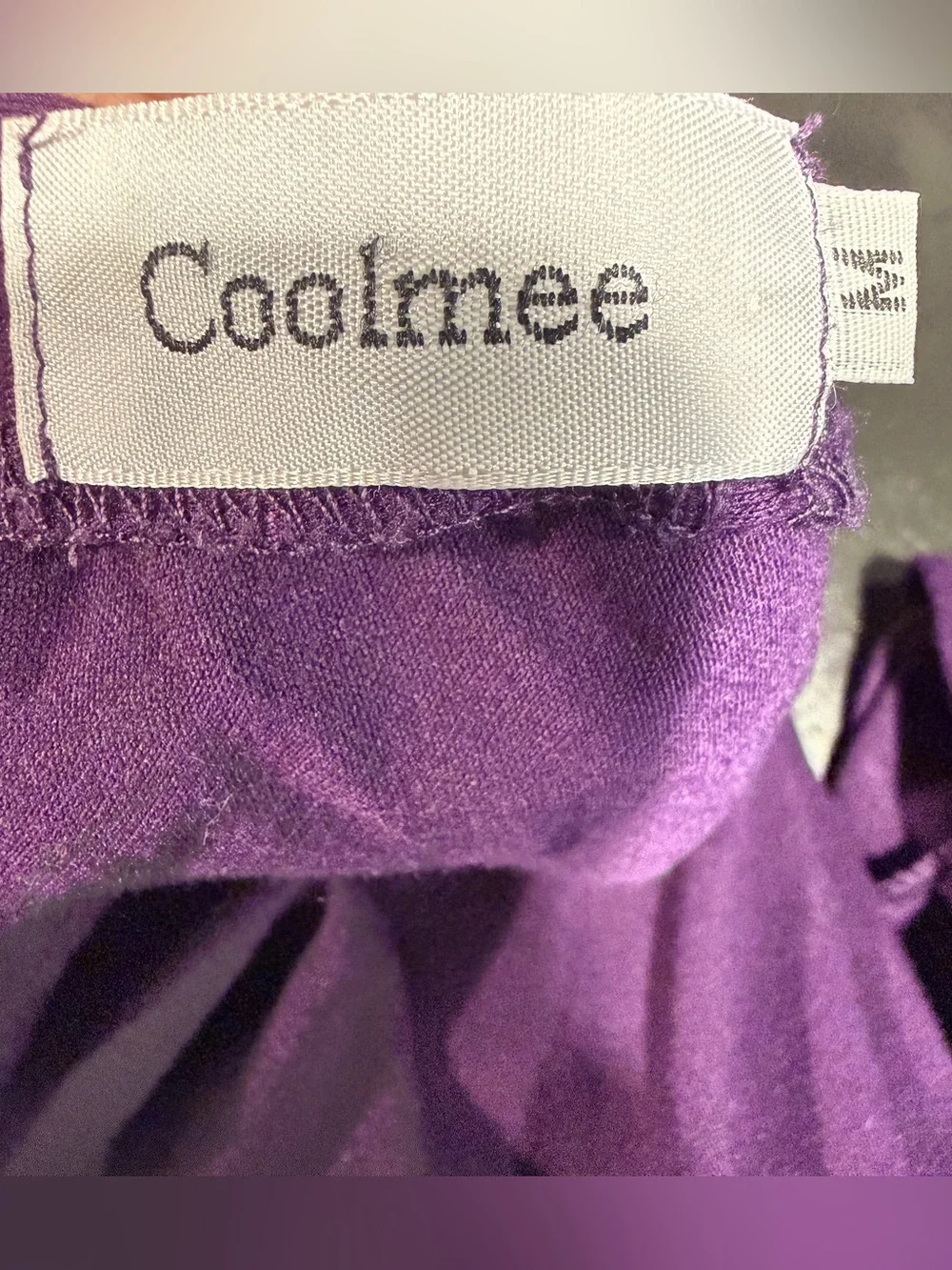 Coolmee Purple V Neck Faux Wrap Midi Maternity Dress Size M - Picture 5 of 5